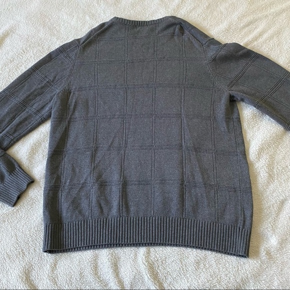 ARROW Grey Knit Ribbed sweater crew neck 100% cotton - Picture 6 of 7